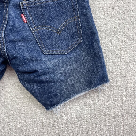 Levis 511 Slim Shorts Regular Men / Boy 27 Blue Distressed Denim Cut Off Raw Hem - Picture 12 of 12